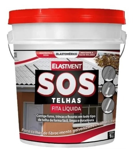 Sos Telhas Elastment Fita Líquida Furo Fissura Trinca 900gr