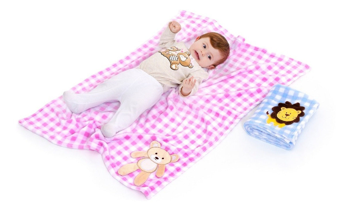 Manta Soft Anti-alérgico Bichinhos Bebê Infantil Cobertor